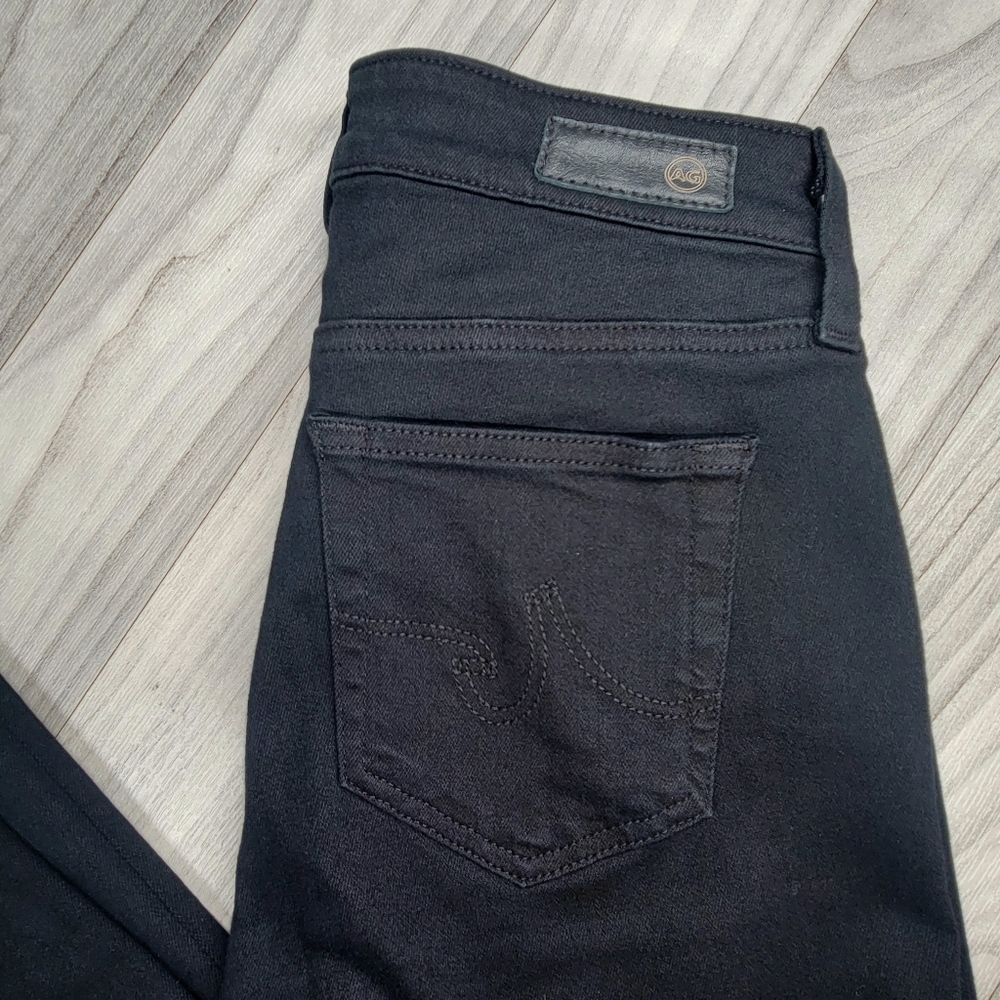 AG Jeans Mari Extended Jeans Women's Size 25/26 Black High-Rise Slim Straight - Picture 10 of 11